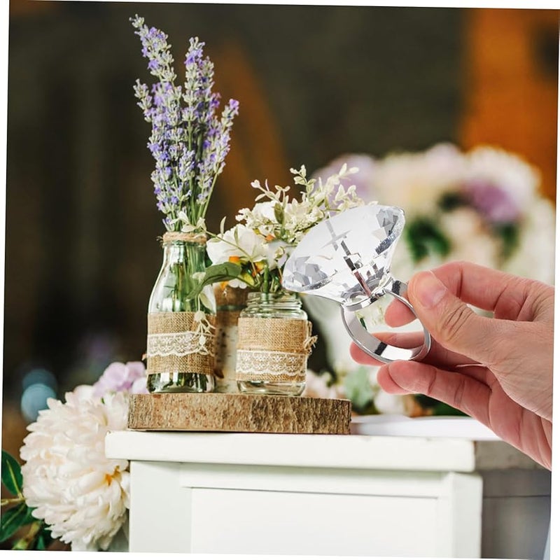 Elegant Simulated Glass Wedding Ring Prop Lightweight Bulk Play Decoration Romantic Ornament - Image 5